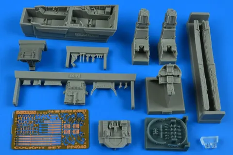 Resinový set kokpitu Aires 4940 pro model F/A-18F Super Hornet v měřítku 1/48