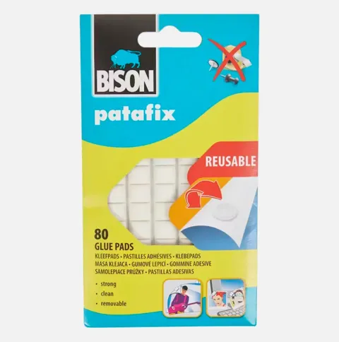 Balení lepicí gumy Bison Patafix s 80 bílými oddělitelnými polštářky