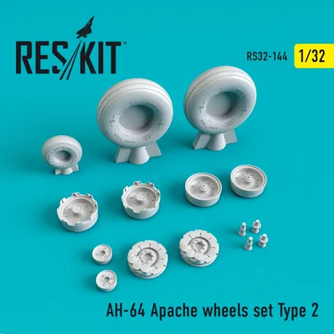 Sada kol Reskit RS32-0144 pro AH-64 Apache typ 2 v měřítku 1/32