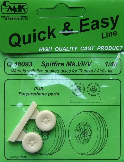 Resinová kola CMK Quick & Easy Q48093 pro Spitfire Mk.I/II/V v měřítku 1/48