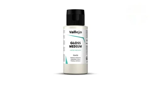 Lahvička Vallejo Auxiliary 73470 Gloss Medium, lesklé médium 60 ml