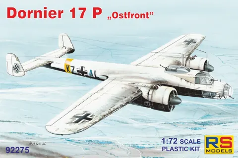 Krabice stavebnice RS Models 92275 Dornier Do 17P Ostfront v měřítku 1/72