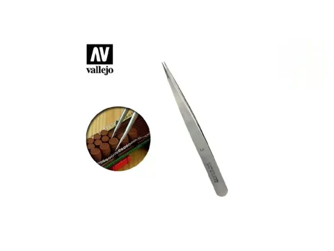 Rovná nerezová modelářská pinzeta Vallejo Tools T12003 o délce 120 mm