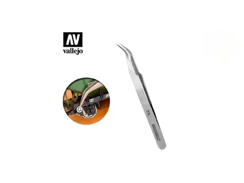 Nerezová modelářská pinzeta Vallejo Tools T12004 se zahnutými hroty