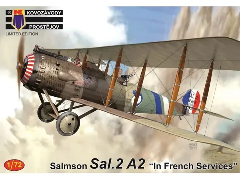 Krabice stavebnice Kovozávody Prostějov 1/72 Salmson Sal.2A2 In French Services, kód KPM0333