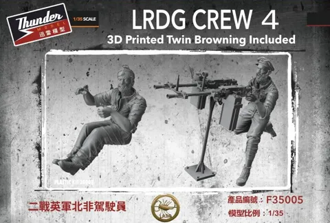 Sada figurek Thunder Model TMF35005 LRDG Crew 4 v měřítku 1/35 – posádka Long Range Desert Group