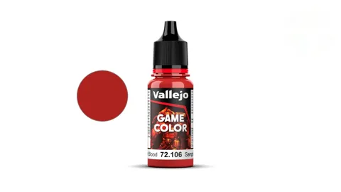 Lahvička akrylové barvy Vallejo Game Color 72106 krvavě červená (Scarlet Blood), 18 ml