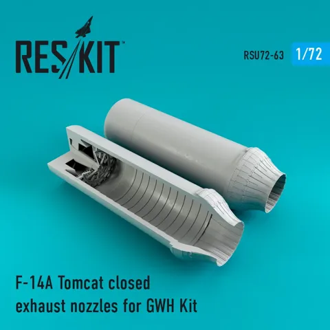 Sada Reskit RSU72-0063 uzavřené výfukové trysky F-14A Tomcat 1/72 pro stavebnici GWH