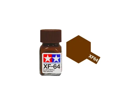 Lahvička modelářské barvy Tamiya 80364 XF-64 Red Brown červenohnědá matná 10 ml