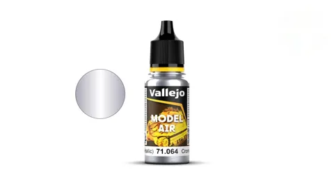 Lahvička akrylové barvy Vallejo Model Air 71064 chromová 18 ml s kapátkem