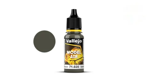 Lahvička akrylové barvy Vallejo Model Air 71020 zelenohnědá Green Brown 18 ml