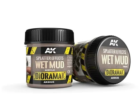 Kelímek akrylového efektu AK Interactive AK8026 Splatter Effects Wet Mud 100 ml