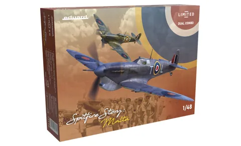 Krabice stavebnice Eduard 11172 Spitfire Story: Malta DUAL COMBO v měřítku 1/48