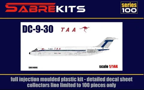 Krabice plastikové stavebnice Sabre Kits 1/144 Douglas DC-9-30 Delta