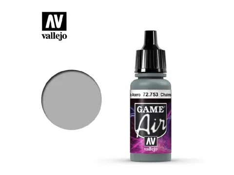Lahvička akrylové barvy Vallejo Game Air 72753 stříbrná zbroj (Chainmail Silver) 17 ml