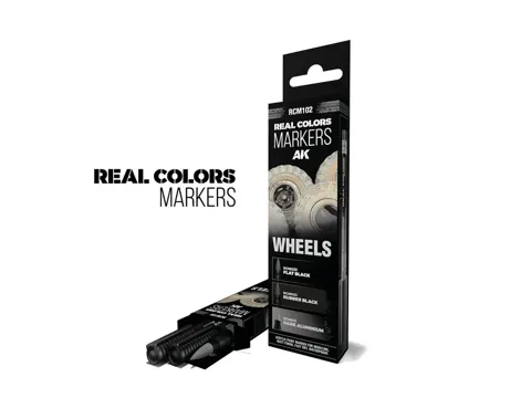 Sada tří popisovačů AK Interactive RC Markers RCM102 Wheels pro barvení kol modelů