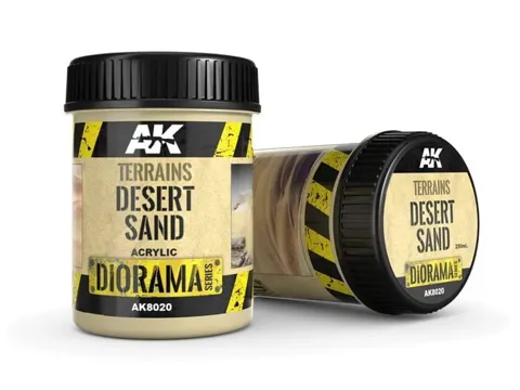 Dóza akrylové terénní pasty AK Interactive Terrains AK8020 pouštní písek 250 ml