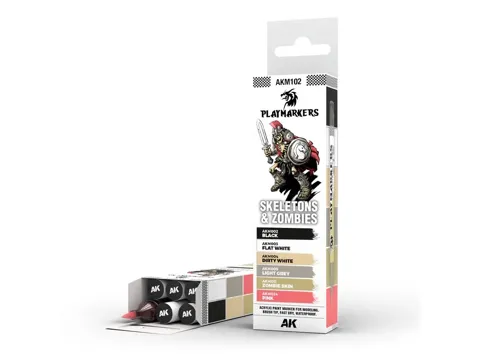 Sada šesti akrylových fixů AK Interactive Playmarkers AKM102 Skeletons & Zombies