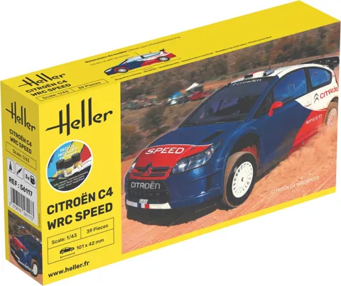 Krabice stavebnice Heller 56117 Starter Kit Citroën C4 WRC Speed v měřítku 1/43 s barvami a štětcem