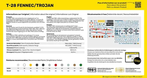 Krabice stavebnice Heller 1/72 Starter Kit T-28 Fennec / Trojan s barvami, lepidlem a štětcem