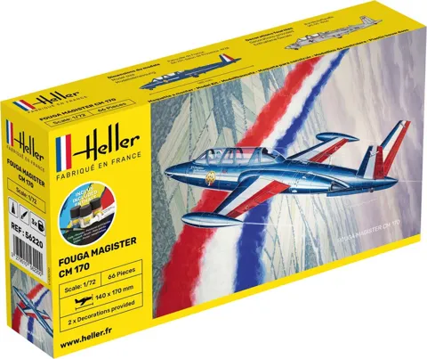 Krabice stavebnice Heller 56220 Starter Kit Fouga Magister CM 170 v měřítku 1/72