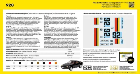 Krabice stavebnice Heller 56149 Starter Kit Porsche 928 v měřítku 1/43