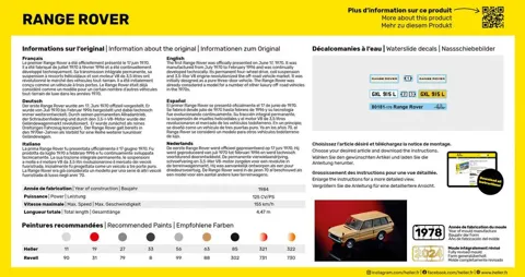 Krabice stavebnice Heller 56181 Range Rover Starter Kit v měřítku 1/43
