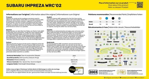Krabice stavebnice Heller 56199 Starter Kit Subaru Impreza WRC 2002 v měřítku 1/43
