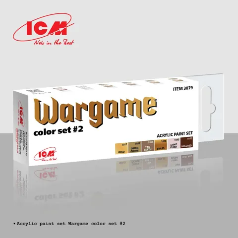 Sada akrylových barev ICM 3079 pro wargaming, Color Set #2, v papírové krabičce