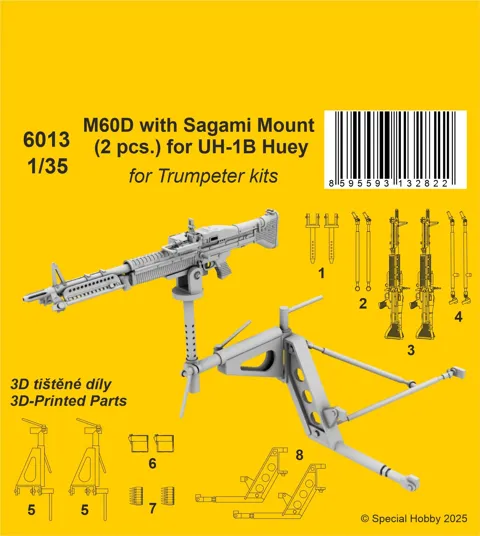 Resinová sada CMK 6013 M60D se závěsníky Sagami Mount 1/35 pro UH-1B Huey