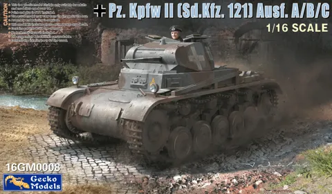 Krabice stavebnice Gecko Models 16GM0008 Pz.Kpfw. II Sd.Kfz.121 Ausf.c v měřítku 1/16
