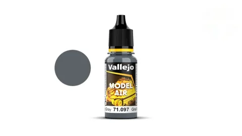 Lahvička akrylové barvy Vallejo Model Air 71097 středně šedá gunship, 18 ml