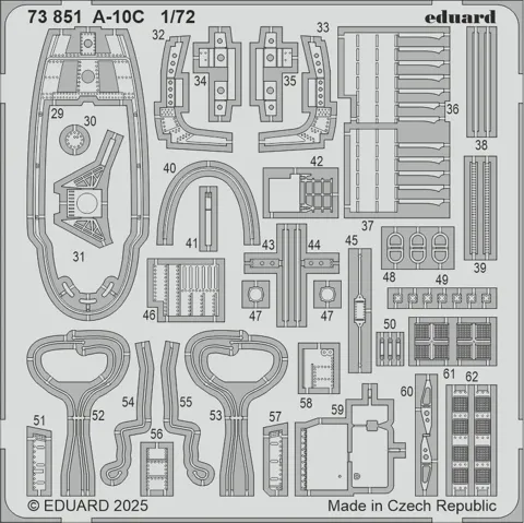 Barevné fotolepty Eduard 73851 pro A-10C v měřítku 1/72, stavebnice Great Wall Hobby