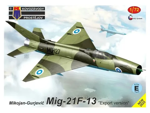 Krabice stavebnice Kovozávody Prostějov KPM0504 MiG-21F-13 exportní verze v měřítku 1/72
