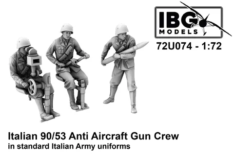 Sada figurek IBG Models 72U074 italská obsluha protiletadlového kanónu 90/53 v měřítku 1/72
