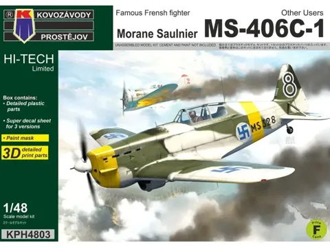 Krabice stavebnice Kovozávody Prostějov KPH4803 Morane-Saulnier MS.406C-1 Other Users 1/48