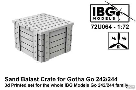 3D tištěná bedna s pískovým balastem IBG Models 72U064 v měřítku 1/72 pro Gotha Go 242/244