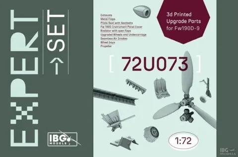 Detailní sada IBG Models 72U073 Expert Set Fw 190D-9 v měřítku 1/72 s resinovými a kovovými díly
