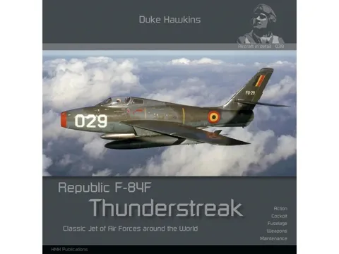 Obálka publikace Duke Hawkins: F-84F Thunderstreak od HMH Publications, 84 stran, anglicky