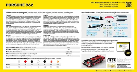 Plastiková stavebnice Heller 1/43 Porsche 962 Starter Kit, vůz Kenwood z Le Mans 1989