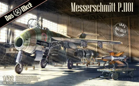 Krabice stavebnice Das Werk DW32002 Messerschmitt P.1101 v měřítku 1/32
