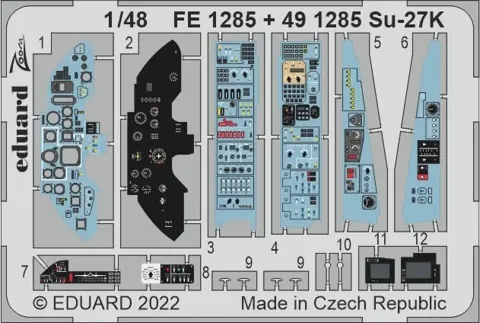 Barevný fotolept Eduard FE1285 Su-27K 1/48 Zoom pro stavebnici Minibase