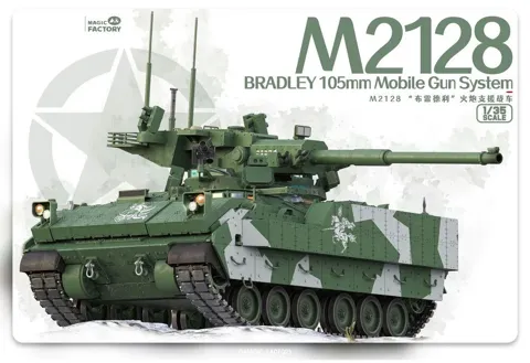 Krabice stavebnice Magic Factory 1/35 M2128 Bradley 105mm Mobile Gun System