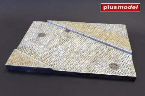 Podložka pod model Plus Model 620 v měřítku 1/35 – dlážděná ulice s chodníkem z resinu