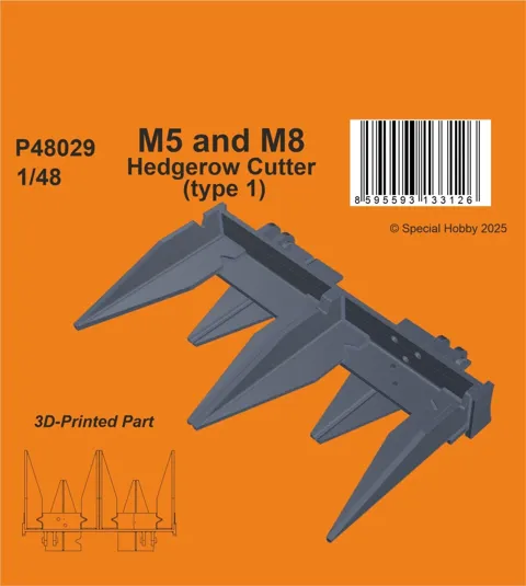 Resinový 3D tištěný řezač křoví CMK P48029 v měřítku 1/48 pro stavebnice Tamiya M5 a M8