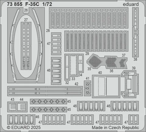 Barevné fotolepty Eduard 73855 pro model F-35C v měřítku 1/72