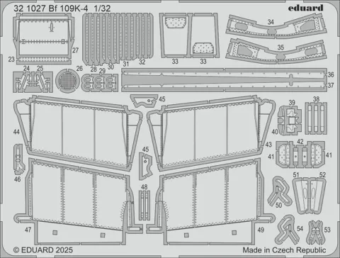 Fotoleptaná sada Eduard 321027 Bf 109K-4 1/32 pro stavebnici Kotare