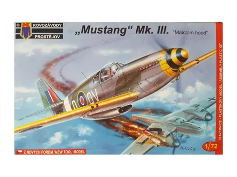 Plastikový model Kovozávody Prostějov KPM0032 Mustang Mk.III Malcolm Hood v měřítku 1/72