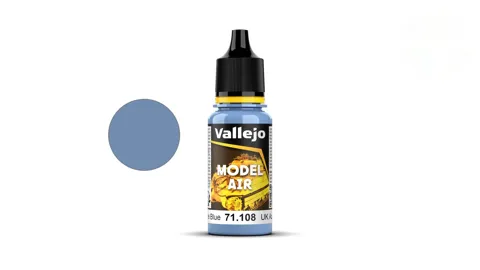 Lahvička akrylové barvy Vallejo Model Air 71108 azurová modrá UK Azure Blue 18 ml