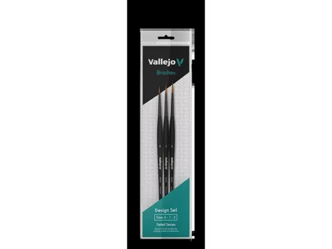 Sada tří štětců Vallejo Brush Set B02991 Design Set ze syntetických vláken, velikosti 0, 1 a 2